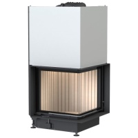 BRUNNER Eck-Kamin horevýsuvné dvierka 51/52/52 zabudovací rám 50mm čiernyruč.ovlád.dvojdielne sklo