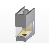 SPARTHERM KV Arte U-90 horevýsuvné dvierka Linear 4S štandard jednoduché presklenie kupola DN250 s prírubou vzduchu